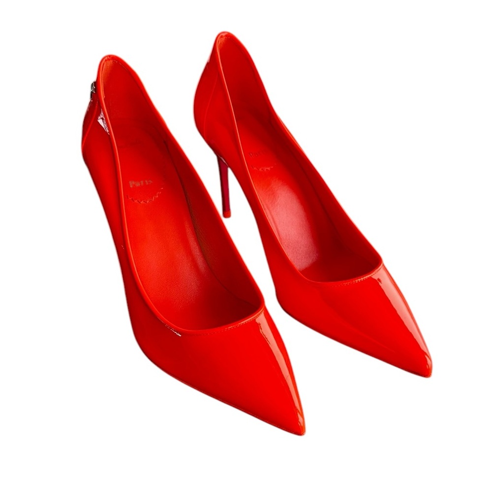 Neon orange Christian Louboutin Sporty Kate 85 (low heel) - Picture 3 of 13